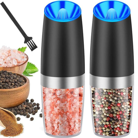 Electric Salt & Pepper Grinding Tool, Automatic Pepper Grinding Tool with LED Light, Battery Powered Adjustable Coarseness Grinding Tool Kitchenware, Kitchen Gadgets, Salt Pepper Shakers