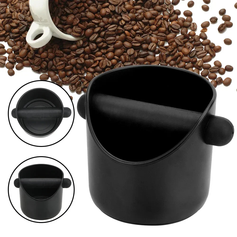 Shock-Absorbent Coffee Knock Box Anti-Slip Espresso Dump Bin for Coffee Grounds with Removable Knock Bar Coffee Grind Waste Bin