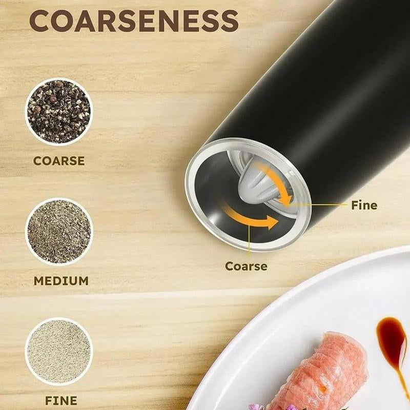 Electric Salt & Pepper Grinding Tool, Automatic Pepper Grinding Tool with LED Light, Battery Powered Adjustable Coarseness Grinding Tool Kitchenware, Kitchen Gadgets, Salt Pepper Shakers